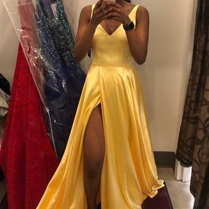 Yellow Sherri Hill Gown 52410